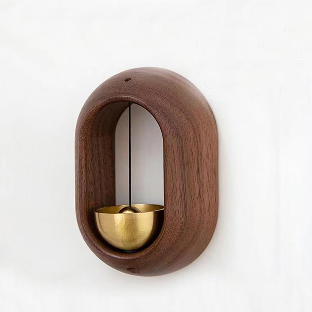 1pc Magnetic Brass Doorbell Reminder Wooden Wind Chimes Self-adhesive Shopkeepers Bell for Door Home Decorations