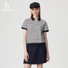 HAZZYS Women's Color-Block Striped Loose Polo Shirt