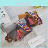 Chic Frosted Small Bread Color Straps Tassel Women's Shoulder Bag For Everyday Use
