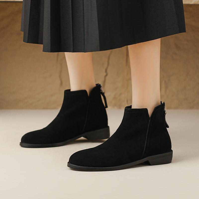 Fashion AIYUQI Women Ankle Boots 2025 New Women's Short Boots Genuine Leather Non-slip Large Size Thick Heel Female Boots