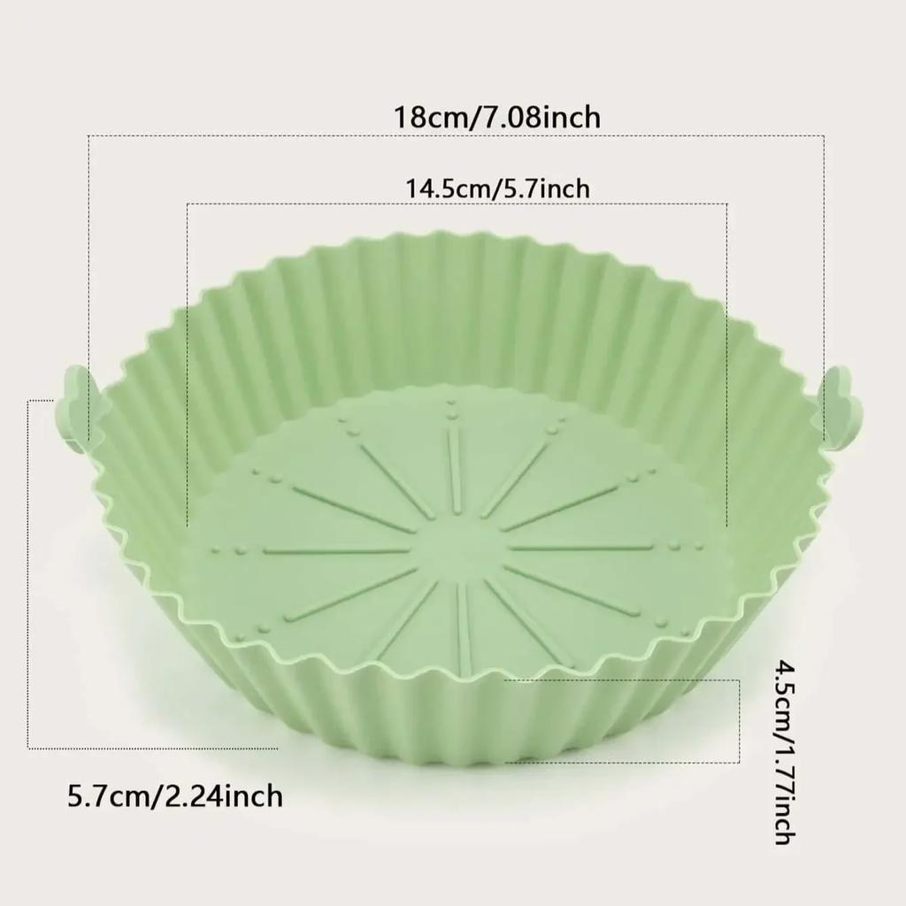 1pc - Silicone Air Fryer Liner Pan - Reusable, Non-Stick - Oven Safe, Easy Cleanup, Heat Resistant,  Baking Tray Accessory