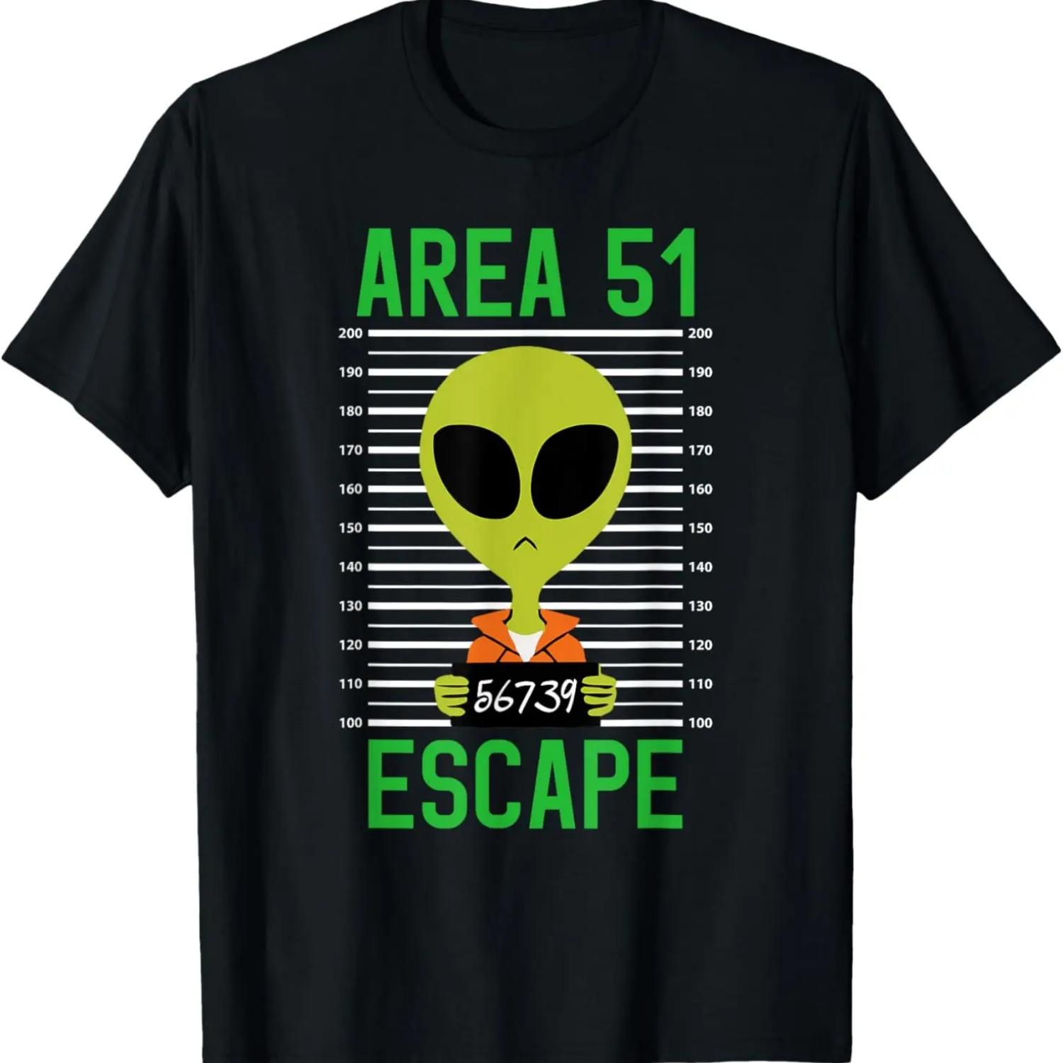 Storm Area 51 Funny Alien Escape Men Women UFO T-Shirt S чёрный