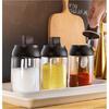 Spice Jar with Spoon Seal, Sugar and Salt Shaker, Household Condiment Bottle, 250ml, Black