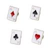 4Pieces Artistic Brooch Collection Poker Card Theme Stylish Suit Accessory Casual Brooches for Fashion Enthusiasts