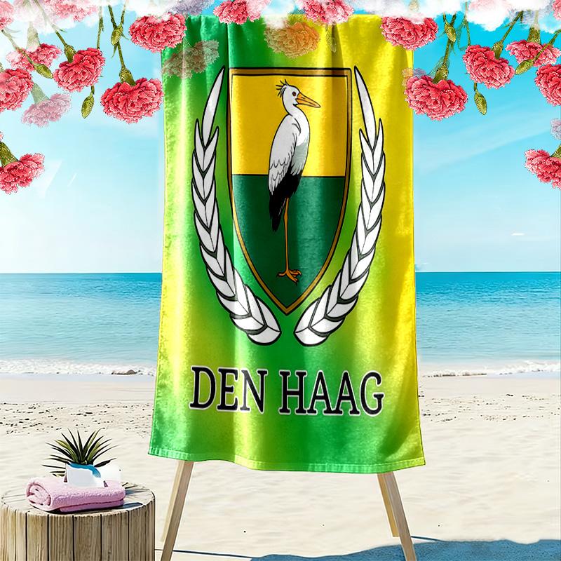 Asciugamano da Spiaggia Stampato ADO Den Haag, Asciugamano Grande Morbido Asciugatura Rapida per Spiaggia Campeggio Nuoto