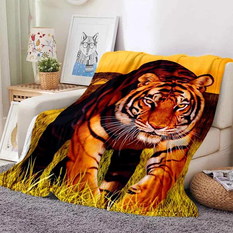 3D Tiger Blanket Super Soft For Spring Autumn Modern Line Art Sherpa Blanket Bedspread Throw Travel Dropship Sumikko Gurashi