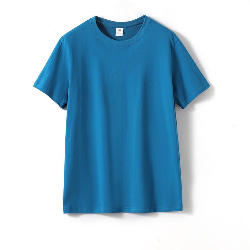 T-shirt da Uomo Girocollo Manica Corta 180g Cotone - Colore Unico Bianca per Stampa Logo Fai-da-te