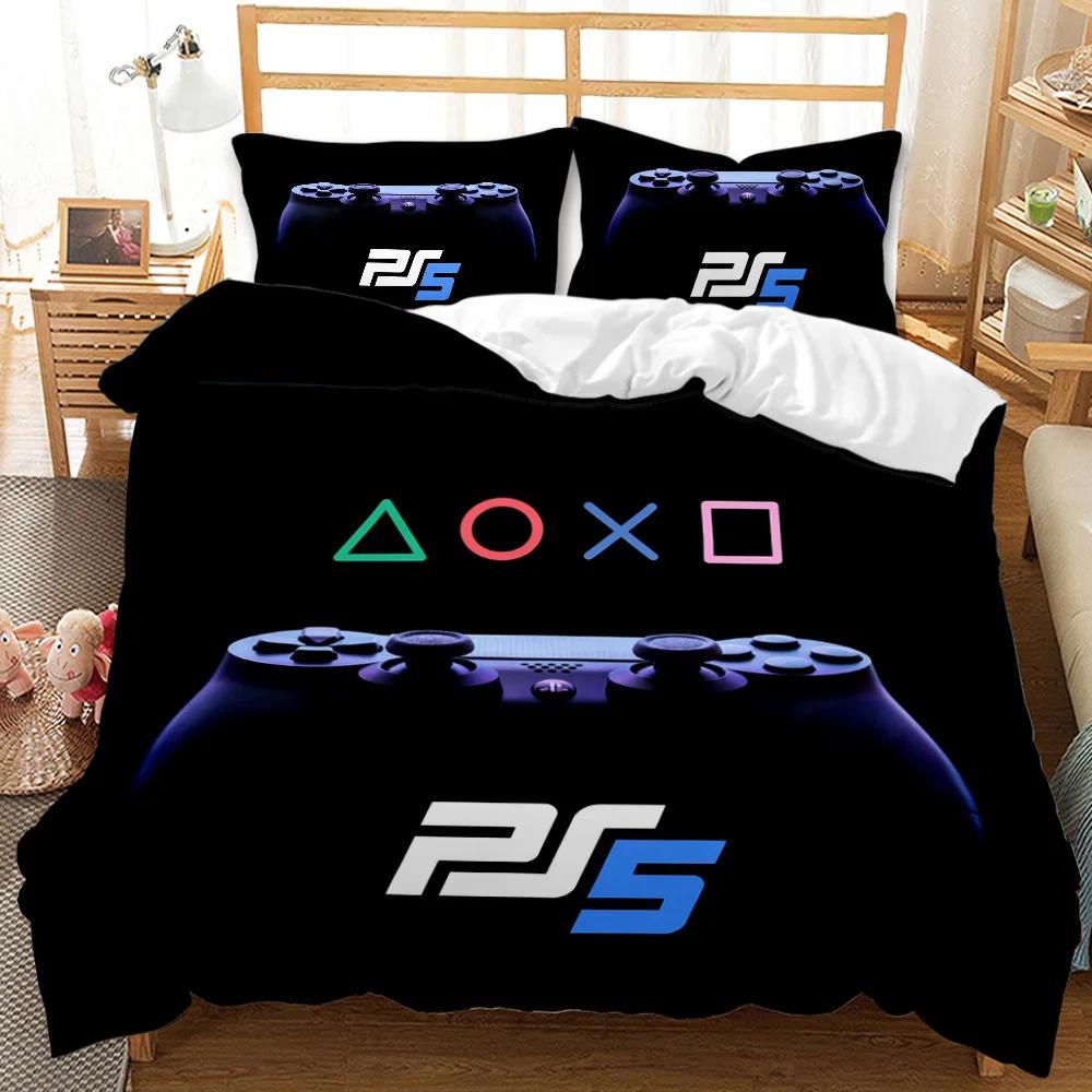 Gaming Duvet Cover Set Gamepad Headset Gaming Theme Bedding Set for Boy Teens Bedclothes Double Queen King Polyester Qulit Cover