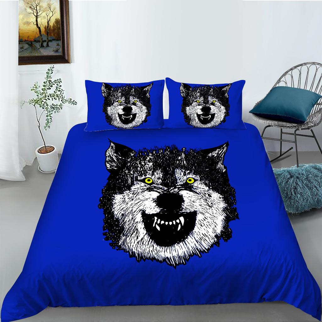 Wolf Series Bedding Two Or Three-Piece Digital Printing Polyester Fabric