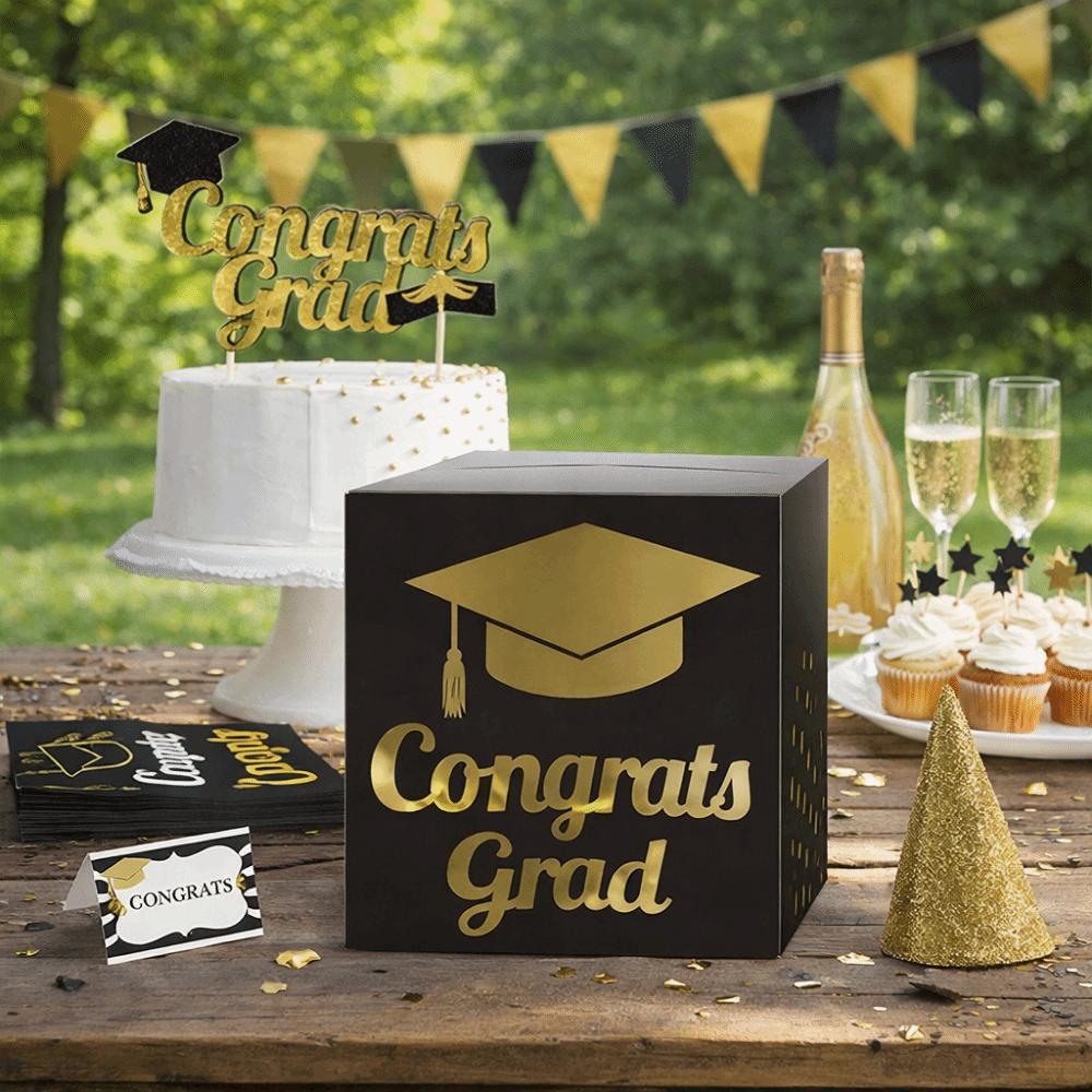 Black Golden Graduation Voting Box DIY Congrats Grad Card Box  Class of 2026