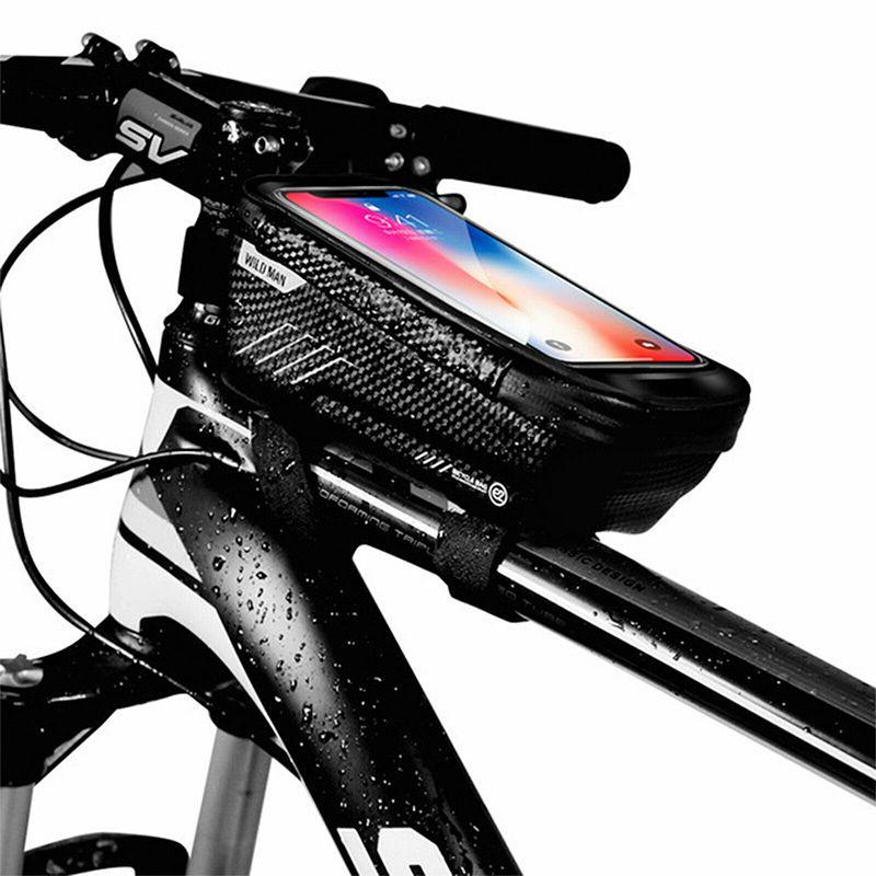 Durable Waterproof Bicycle Cycling Bike Front Top Tube Frame Bag With Tpu Touch Screen Phone Holder Case