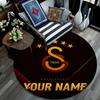Custom Name,Galatasaray SK pattern round rug,Carpet Rug for Living Room Bedroom Playroom ,Non-slip Floor Mat,Holiday Gifts and Birthday Gifts.