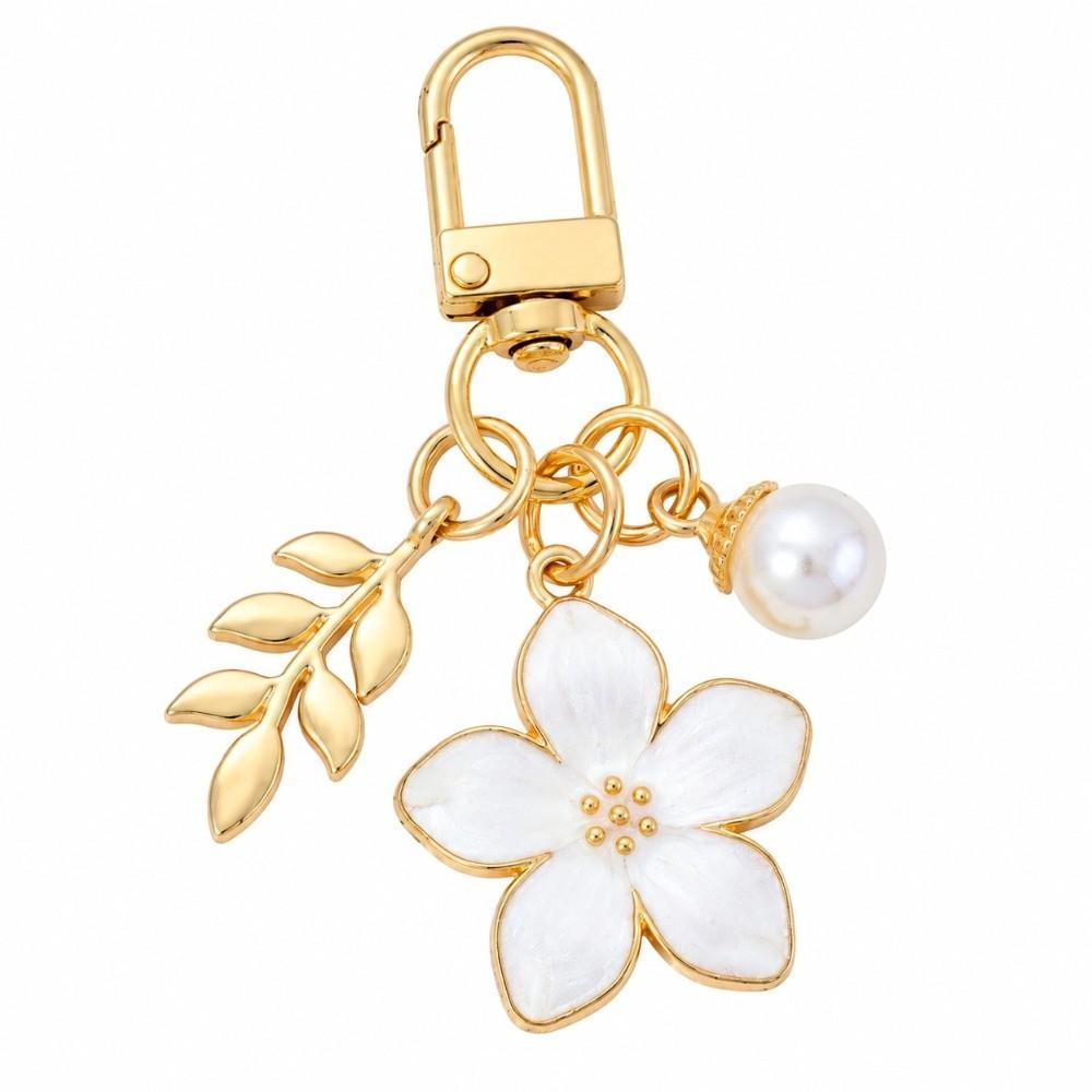 3D Flower Ball Flower Keychain Enamel Flower Key Holder Romantic Key Ring Girls Women