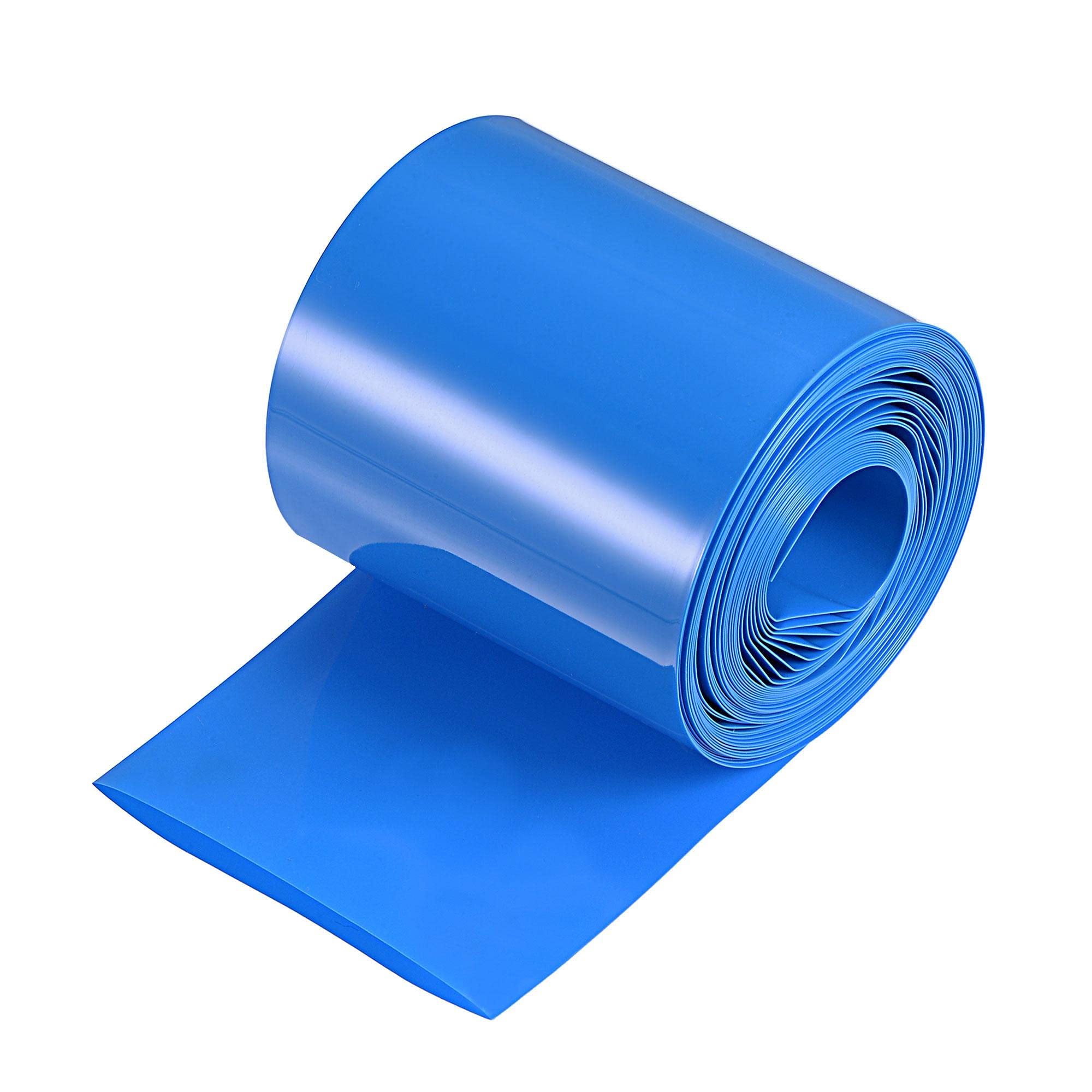 

uxcell Wrap Pack PVC Heat Shrink Wrap Tube Heat Shrink Tube Blue Flat Width 70mm Length 6M 70 mm синій