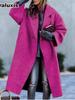 New Autumn/Winter Women's Casual Long Length Solid Color Warm Wool Coat