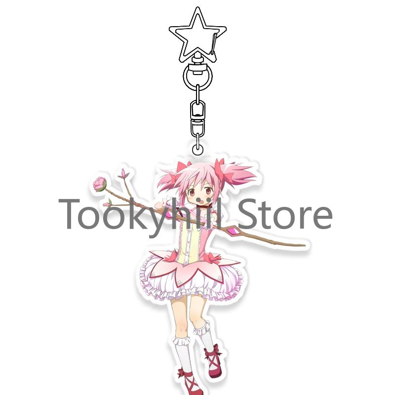 Madoka Magica Keychain Fashion Exquisite Anime Cartoon Figure Figure Decor Pendant Key Ring Ornaments Acrylic Bag Backpack Gift