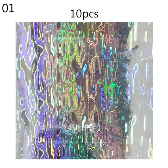 10Pcs Geometrie Muster Holographische Klebeband Film Flash Angeln Köder Aufkleber