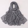 Pearl Chiffon Starry Bow Rhinestone Long Scarf Muslim Women Headscarf