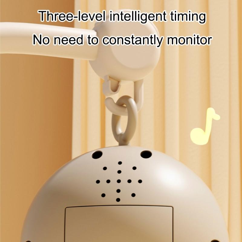 Infant Bedside Music Toy With Ceiling Light Show Auto Spin Mobile Built In Lullabies Wireless Remote For Newborns