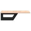 Washbasin Top with Mounting Bracket Steel and Solid Oak Wood