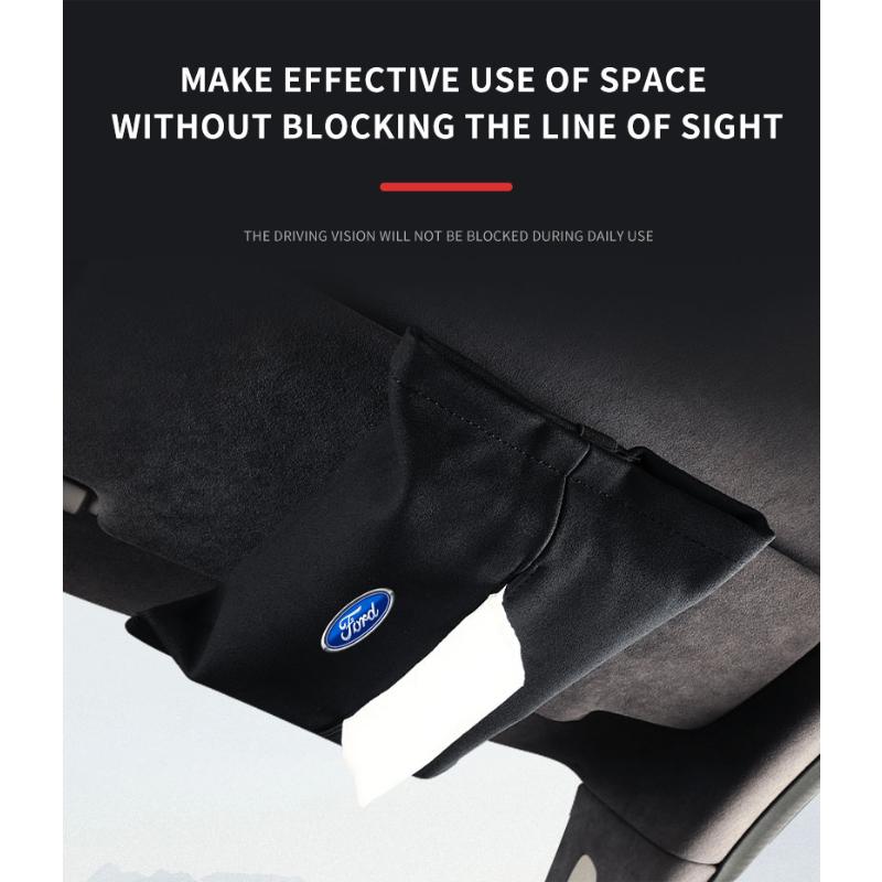 Car Tissue Bag Box Car Sun Visor Hanging Organizer Storage Accessories For Ford Fiesta MK7 Mondeo MK4 ST Focus MK1 MK2 MK3 Focus 2 3 4