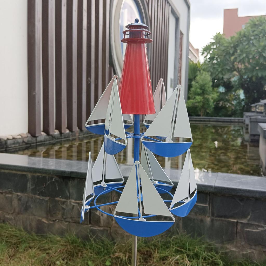 Scultura a Vento Artistica, Mulini a Vento Veliero, Arte Nautico in Metallo Mulini a Vento da Giardino Veleggiatori Rotanti a Vento Decorazione Per Esterno Cortile Giardino Prato