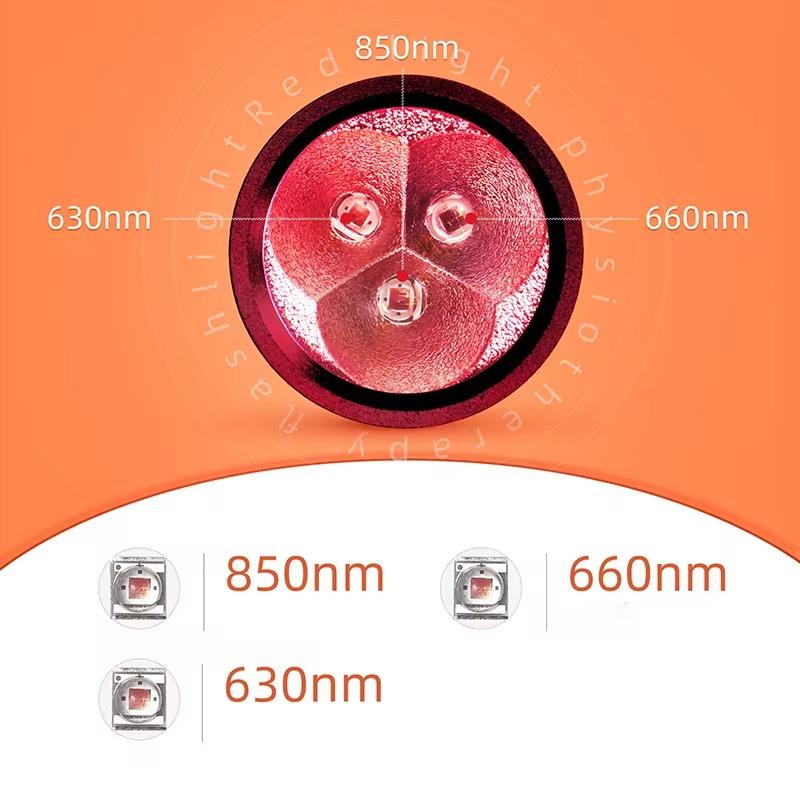 Vücut ve Yüz için Kırmızı Işık Terapisi, Kızılötesi Işık Terapisi El Tipi Led Kızılötesi Lamba Kırmızı Işık Terapisi Cihazı 630nm, 660nm ve 850nm ile