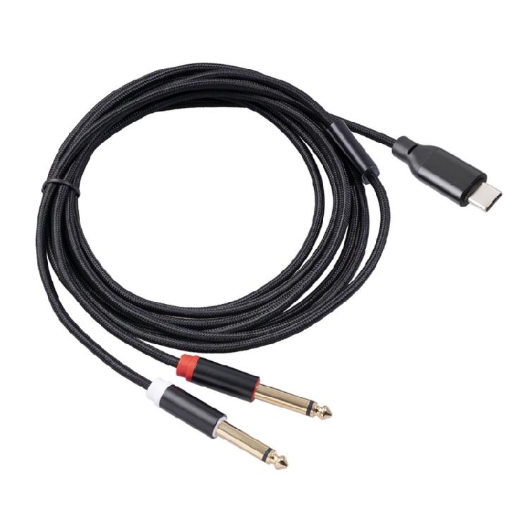 USB C to 6.35mm TRS Cable Type C to Double 6.35mm Cord Widely Compatibility