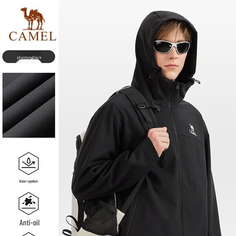 CAMEL Men s Windproof Waterproof Hooded Softshell Jacket M