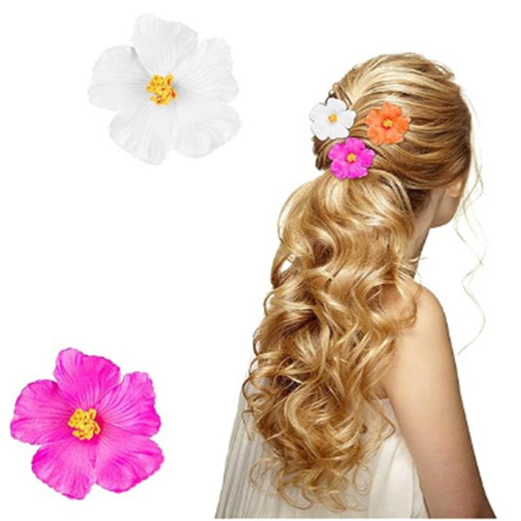 Siumlation Flower Hair Clip For Women And Girl Hibiscus Hair Barrette Hair Accessories For Vacation and Beach Parties