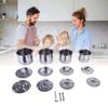 4PCS Stock Pot Set Stainless Steel Induction Cookware Soup Pot with Steam Rack for Kitchen Cooking