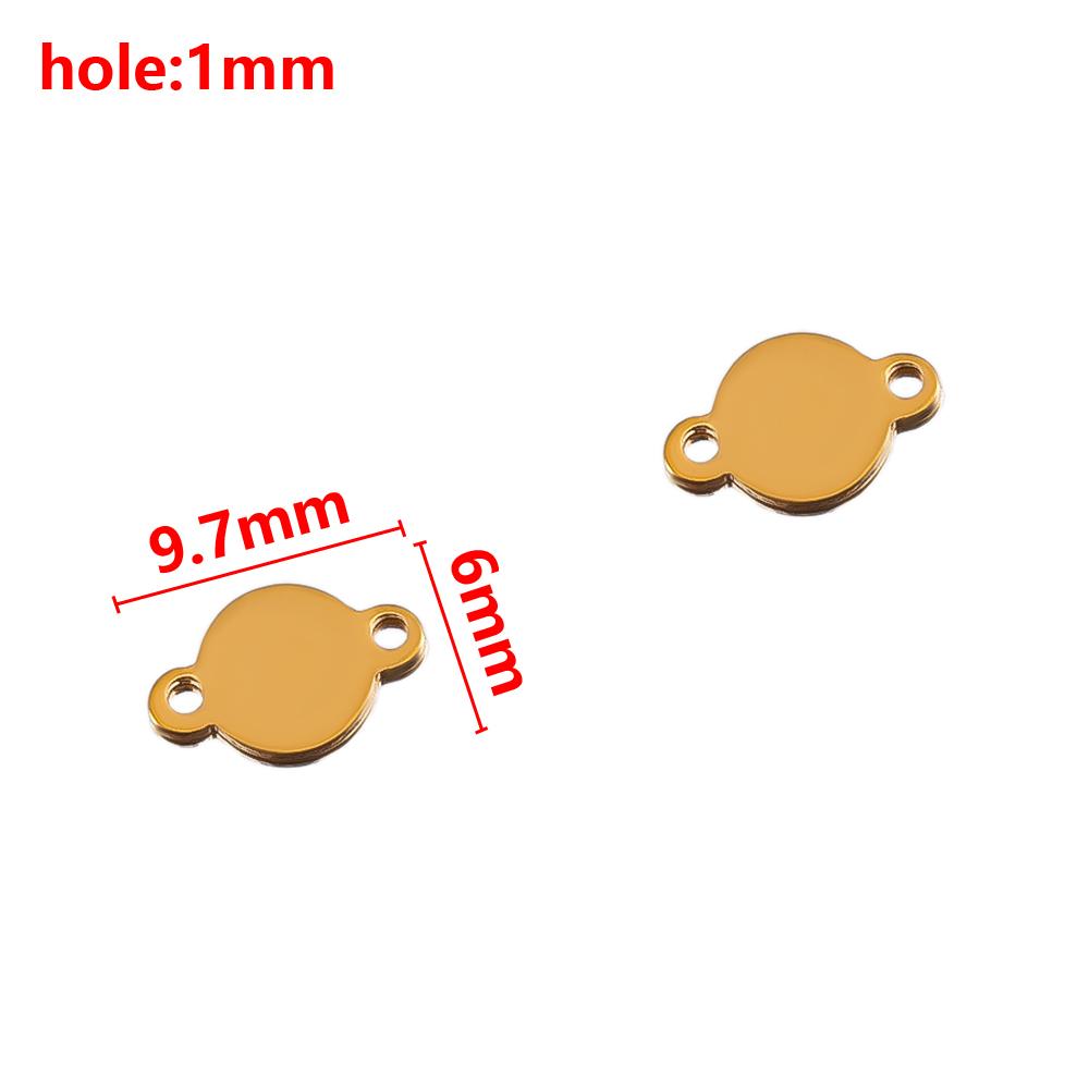 20Pcs Stainless Steel Flat Round Links Stamping Blank Tag Connectors 2 Holes Disc Pendant DIY  Necklaces Jewelry Making Supplies