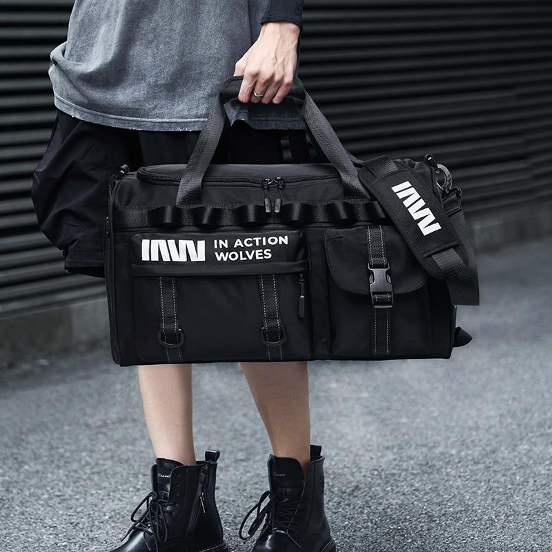 SEPTWOLVES Fabric Travel Gym Bags Regular Unisex Black/Jasper CA131414-5