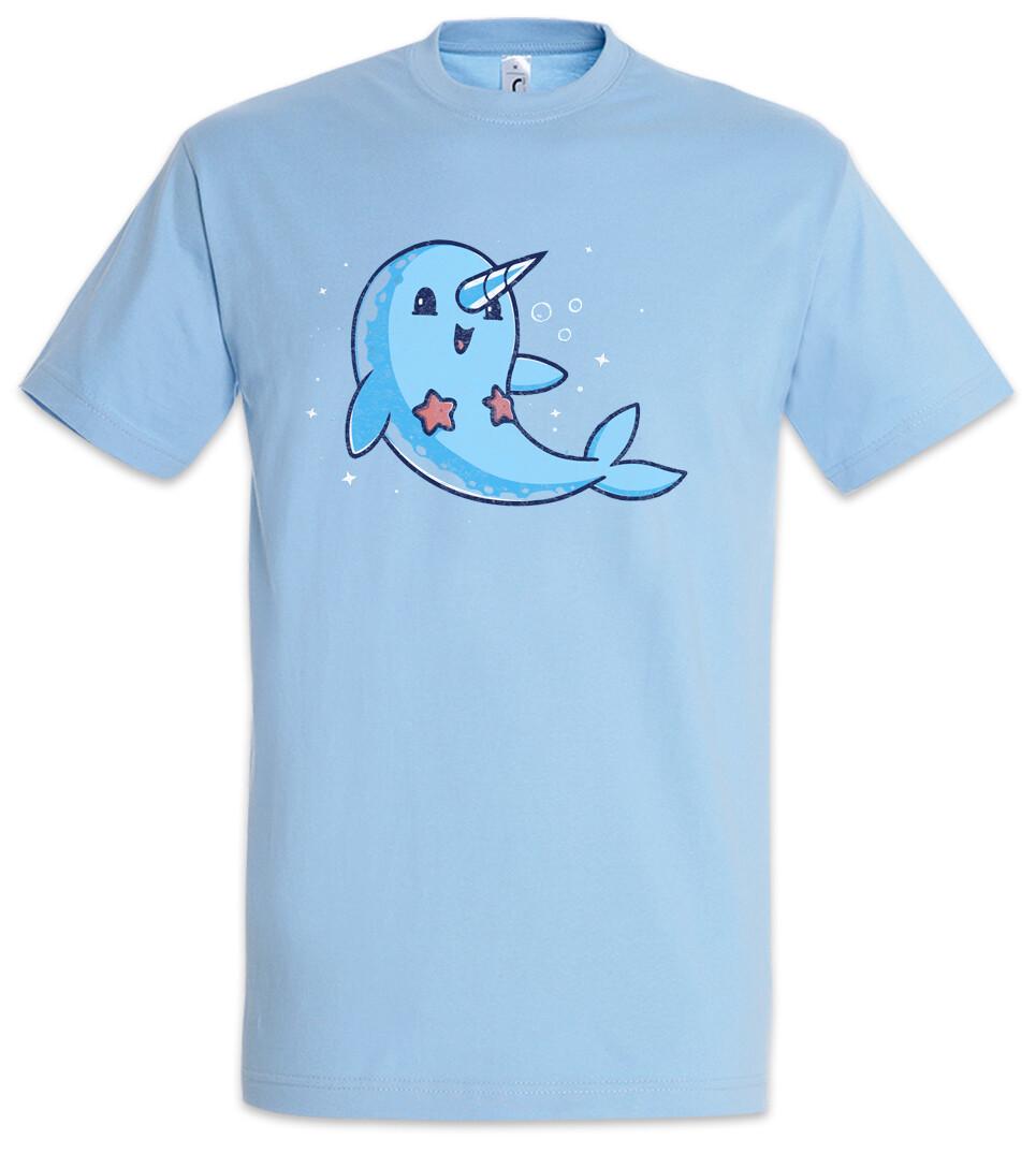 Narwhal Unicorn Herren T-Shirt Einhorn Whale Wal Narwal Walfisch Comic Look Toon XXXXL