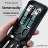 6-Piece Portable Dark Green Nail Clipper and Scissors Manicure Set