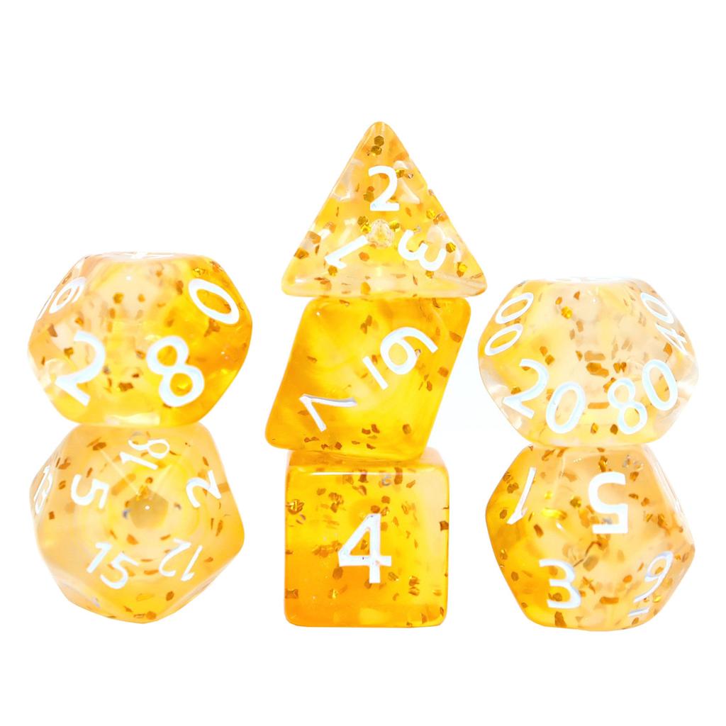 7-teiliges Kristall-Stil Dnd Würfelset - Polyedrische RPG Würfel für Tabletop Gaming, Funkelnde Edelstein TTRPG Zubehör