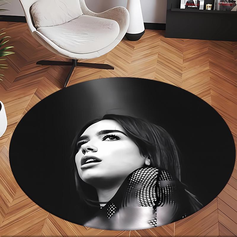 Dua Lipa (1) Alfombra Redonda de Oficina Alfombra Decorativa de Piso para Oficina Dormitorio Sala de Estar y Espacio del Hogar