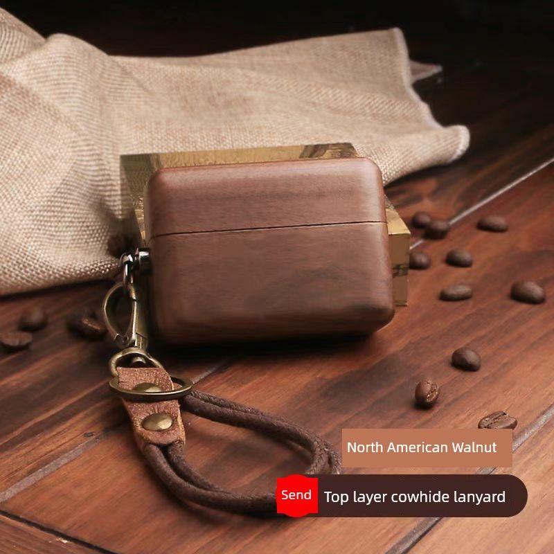 

Freebuds Pro3/Freebuds Pro2 Generation Headphone Case Freebuds Pro Classy Solid Wood Texture Plate Earphone Case Freeclip Solid Wood Earphone Sleeves Huawei freeclip [Walnut] + wrist cowhide lanyard