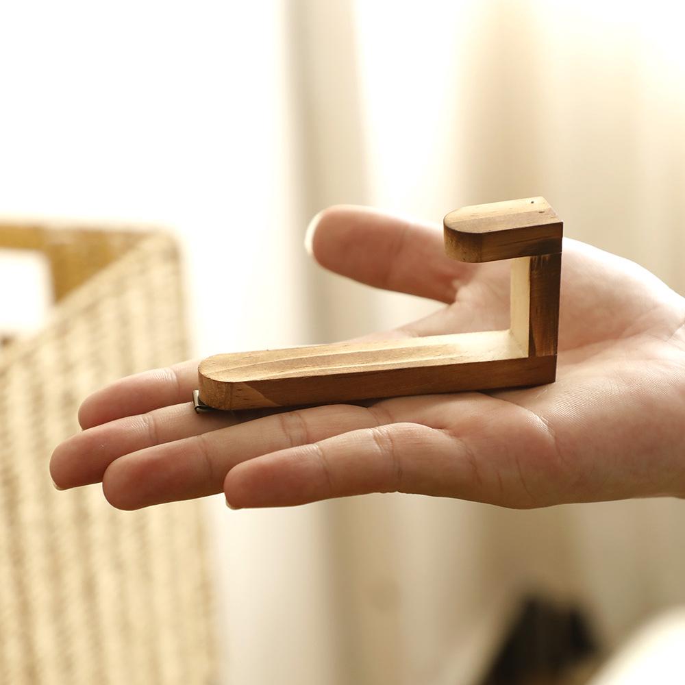 Solid Wood Wall-Mounted Behind-the-Door Hooks for Home and Bedroom Decor
