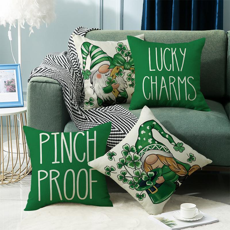 Neuer Buchstaben-Print St. St. Patrick's Day Kissen Grün Sofa Dekokissenbezug