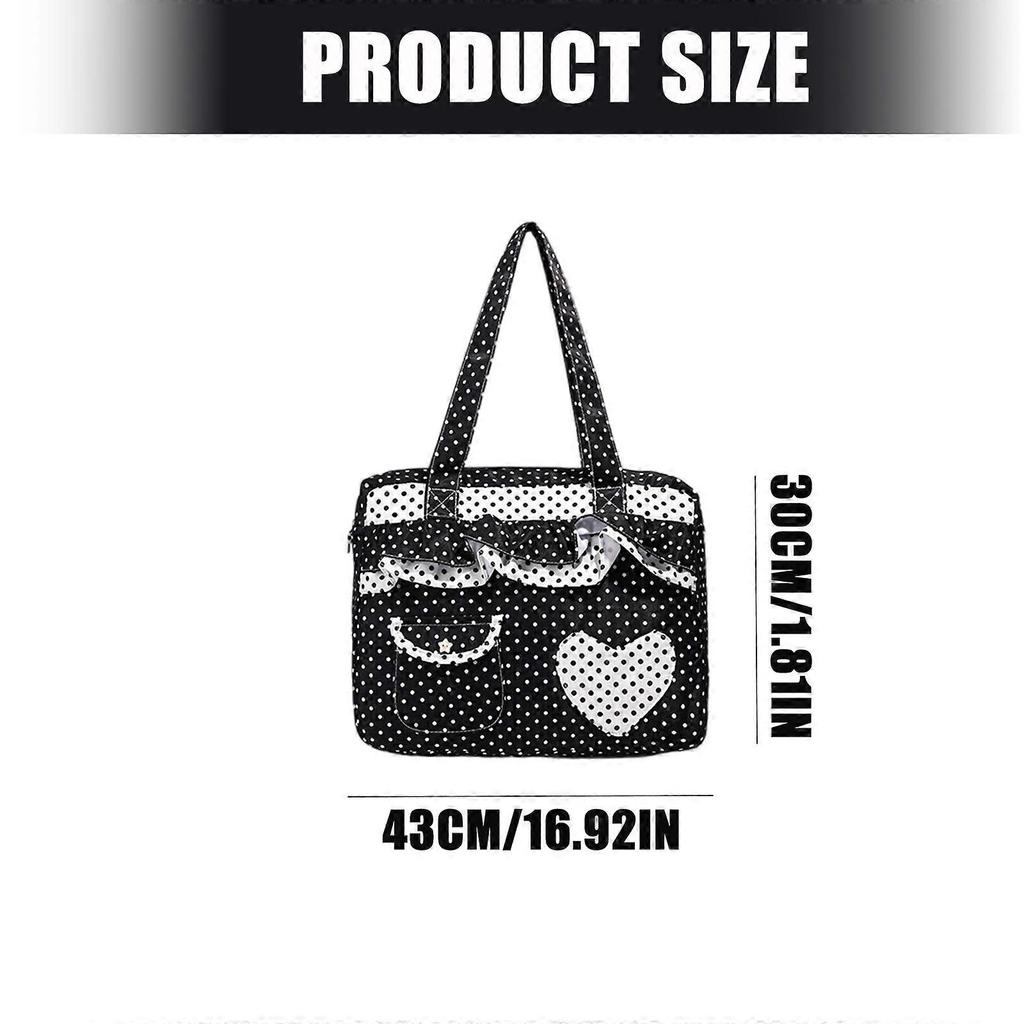 Trendy Dot Design Shoulder Bag Lightweight Canvas Bag Spacious Compartment Underarm Purse Perfect for Professional Multicolor