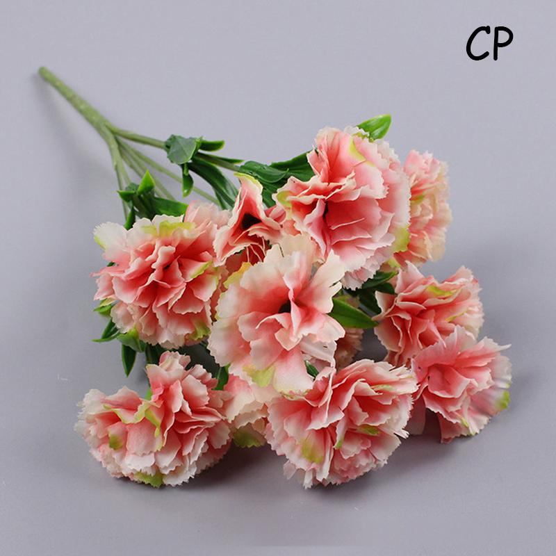 

10 головок искусственной гвоздики, украшение для дома, многоцветный, красивый, шелковый искусственный цветок, специально для свадебного и праздничного украшения шампанского