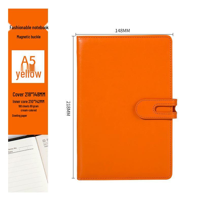 Custom Logo Faux Leather Buckle Business Notebook