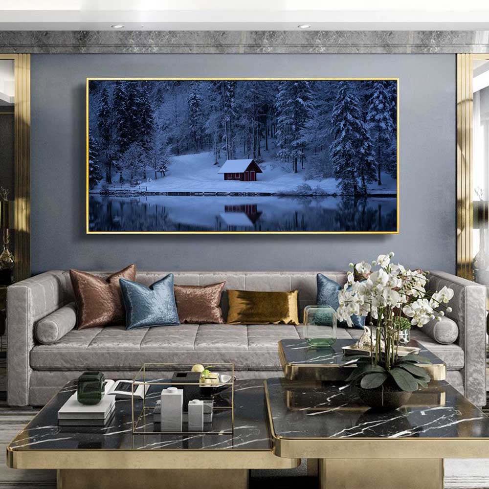 

Скандинавский пейзаж, картина маслом, снежная гора, на берегу озера, город, искусство, холст, картина для гостиной, коридора, офиса, украшение дома, фреска без рамки 20*40cm