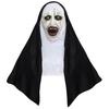 Scary Nun Mask Halloween Costume Latex Horror Face Cover Pranks Party