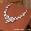 Elegant Pearl and Crystal Jewelry Set: Necklace, Earrings, & Bracelet for Brides