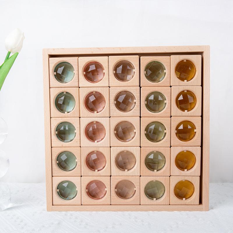Rainbow Translucent Gemstone Building Blocks Large Particle Cube Building Baby Early Education Toys