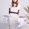 FILA Logo Print Loose Fit Round Neck Short Sleeve T-Shirt Women tops White F51W328102F-WT