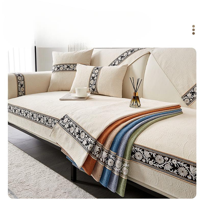 Four Seasons Universal Chenille Sofakissen Licht Luxus Rückenlehne Handtuch Sofabezug Bezug Stoff Kissen Modern