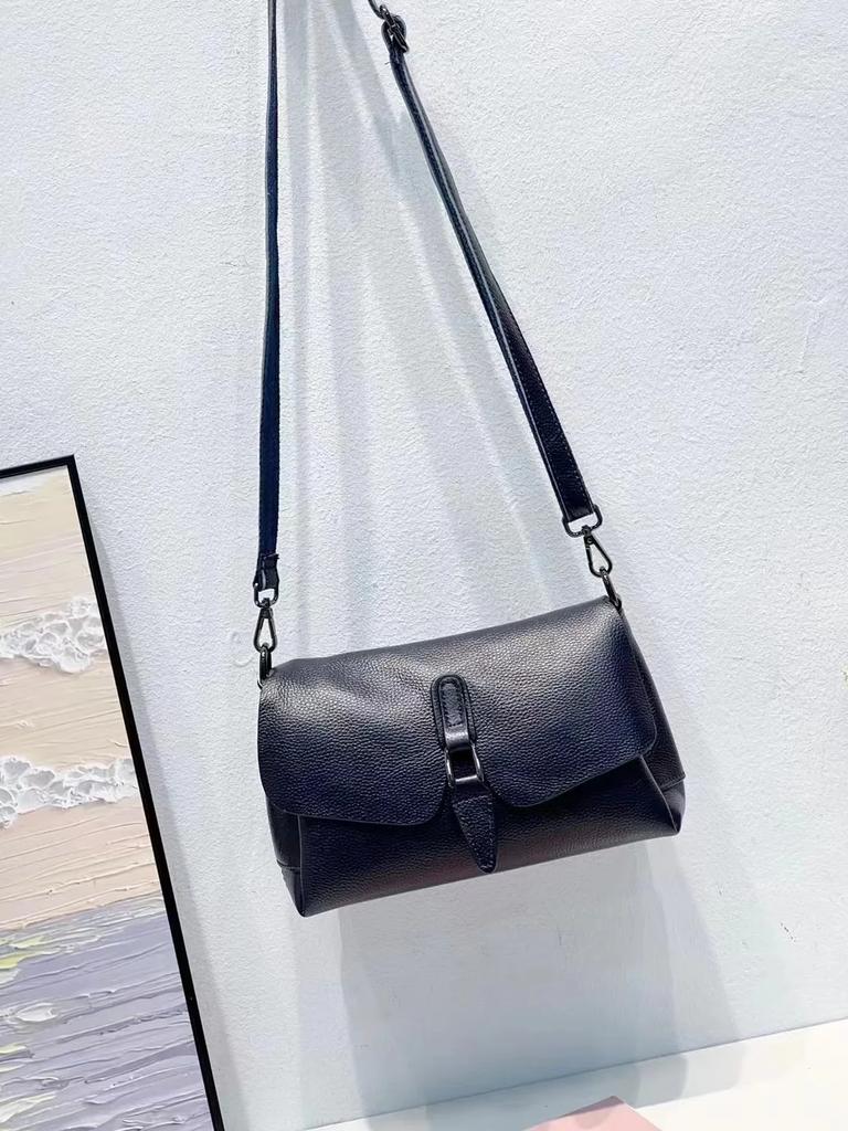 High Quality Cow Leather Women's Shoulder Bag Crossbody Lady Casual Handbag Underarm Pouch Multiple Compartments Messenger Bag
